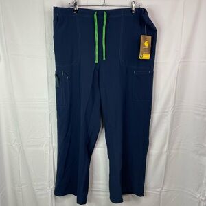 CARHARTT Women’s Cross Flex  Utility Boot Cut Scrub Pants Navy Blue Size XL